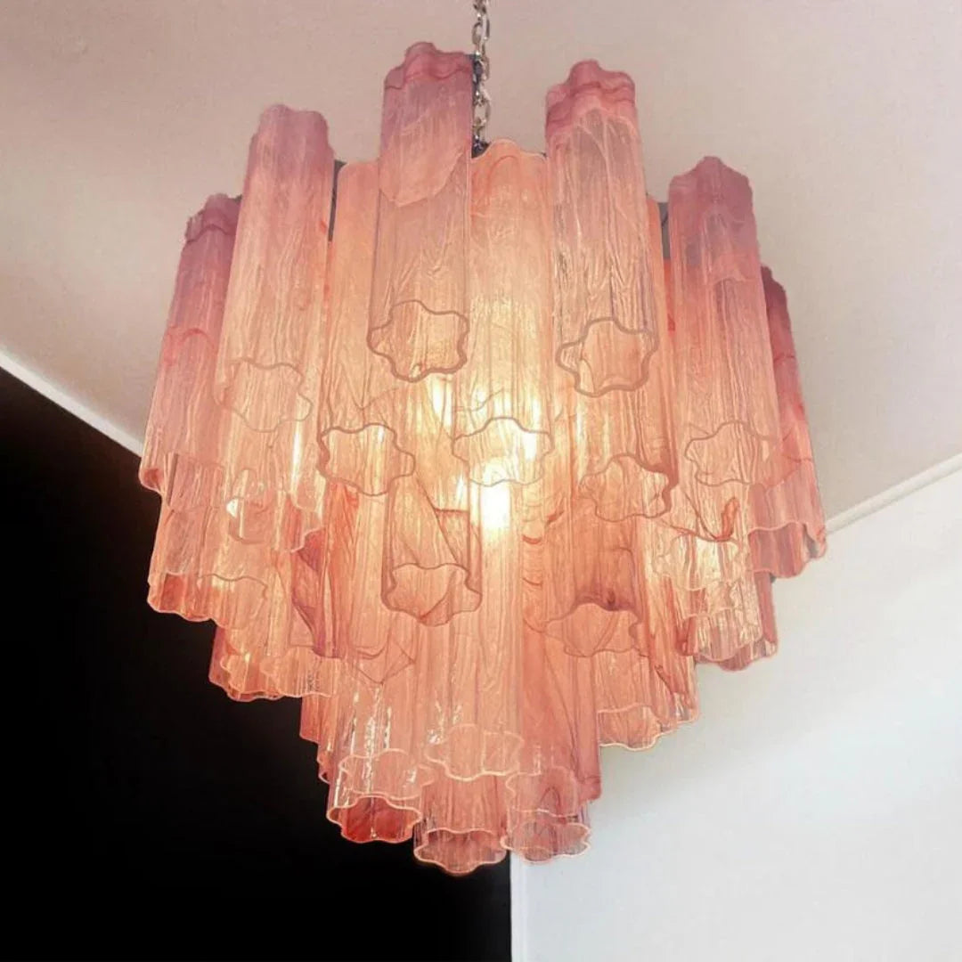 Pink Tubes Chandelier - view 12 | Metavaya