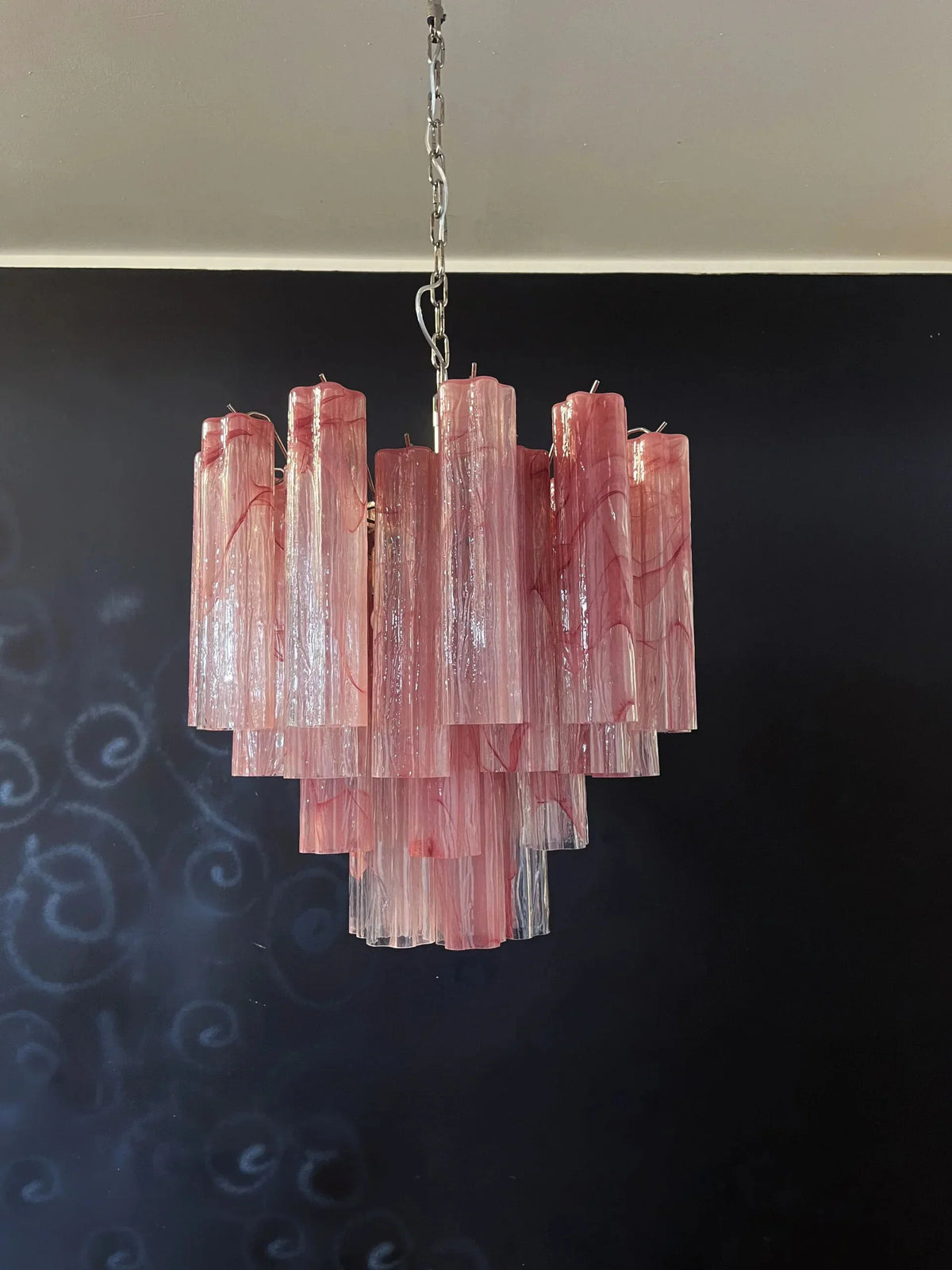 Pink Tubes Chandelier - view 6 | Metavaya