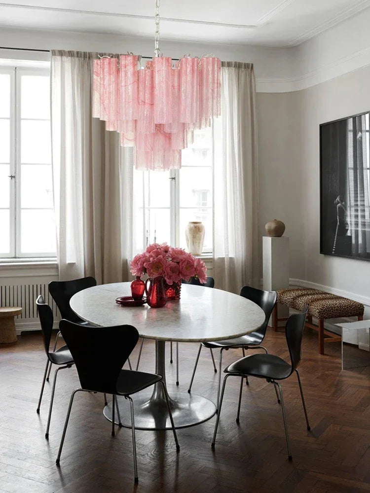 Pink Tubes Chandelier - view 8 | Metavaya