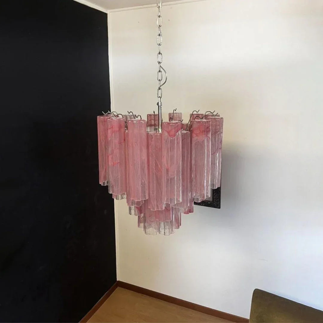 Pink Tubes Chandelier - view 3 | Metavaya