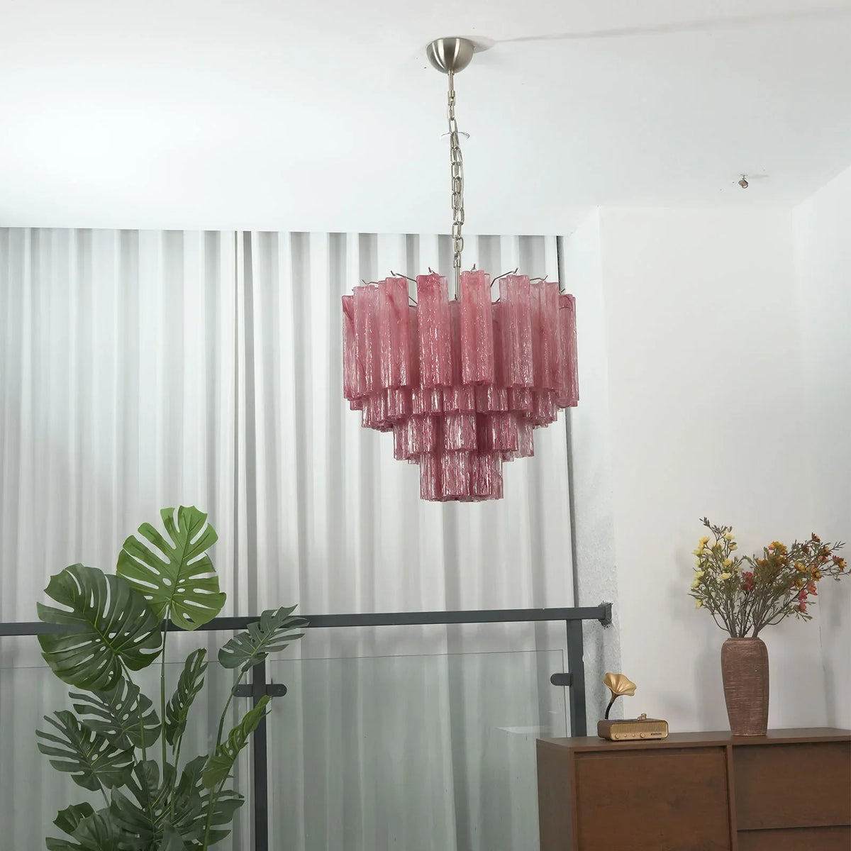 Pink Tubes Chandelier - view 35 | Metavaya