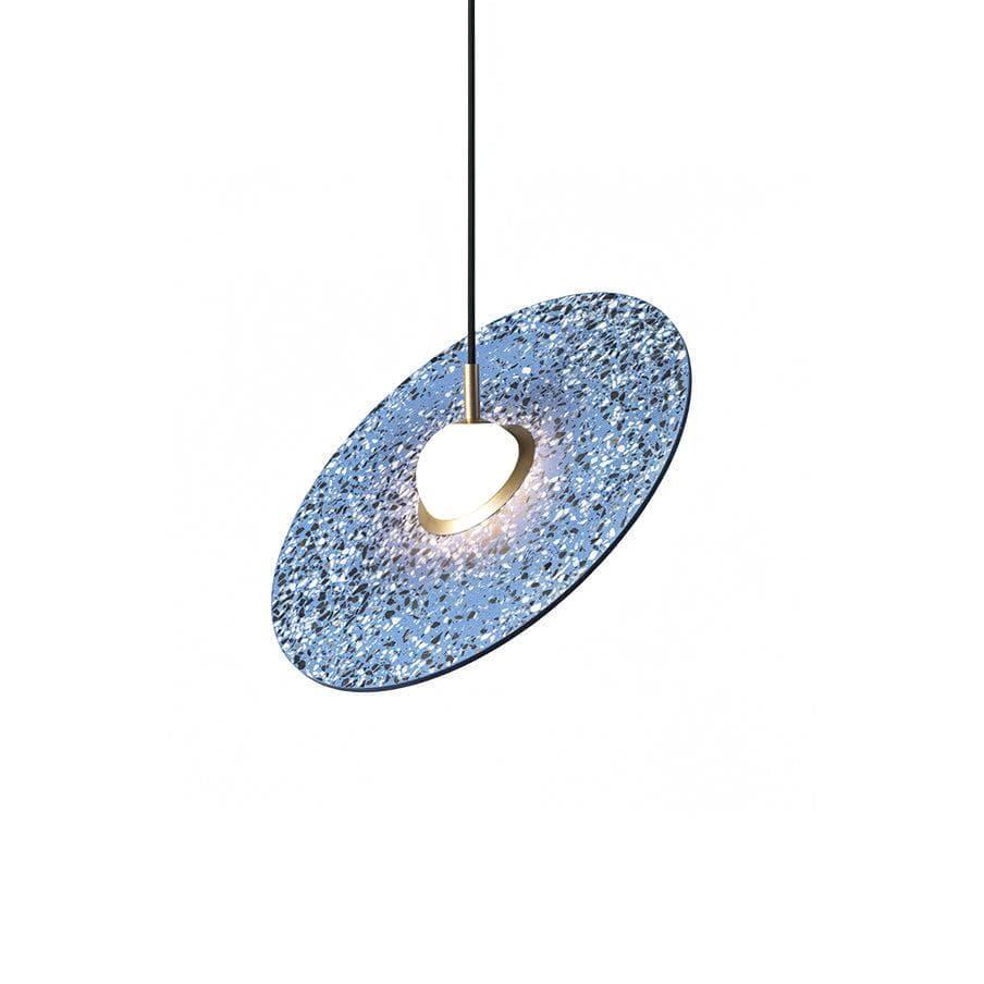 Metavaya Pendant Light Dia 40cm x H 15cm / ∅ 15.8″ x H 5.9″ / Blue Terrazzo Conical Concrete Pendant Light 6938617816384 M2023112403-4