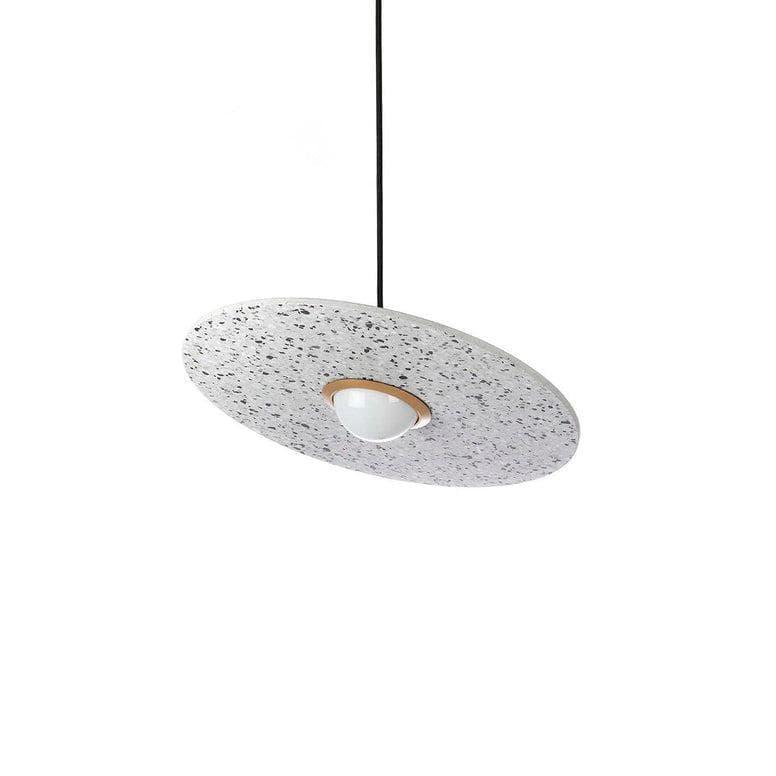 Metavaya Pendant Light Dia 40cm x H 15cm / ∅ 15.8″ x H 5.9″ / White Terrazzo Conical Concrete Pendant Light 6938617816360 M2023112403-2