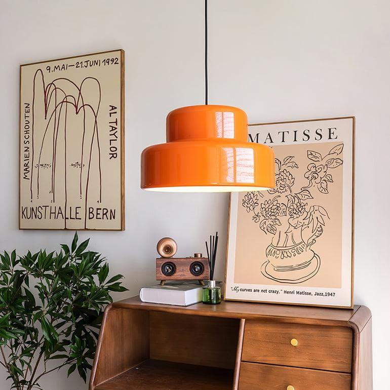 Metavaya Pendant Lamp Dia 35cm x H 20cm / ∅ 13.8″ x H 7.9″ / Orange Poker Pendant Lamp 6938617817497 M2023113004-1