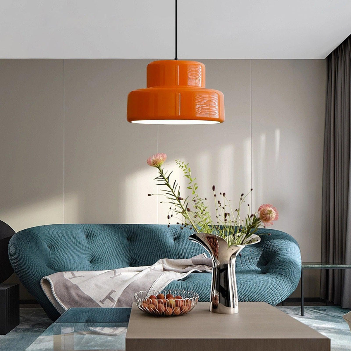 Metavaya Pendant Lamp Dia 35cm x H 20cm / ∅ 13.8″ x H 7.9″ / Orange Poker Pendant Lamp 6938617817497 M2023113004-1