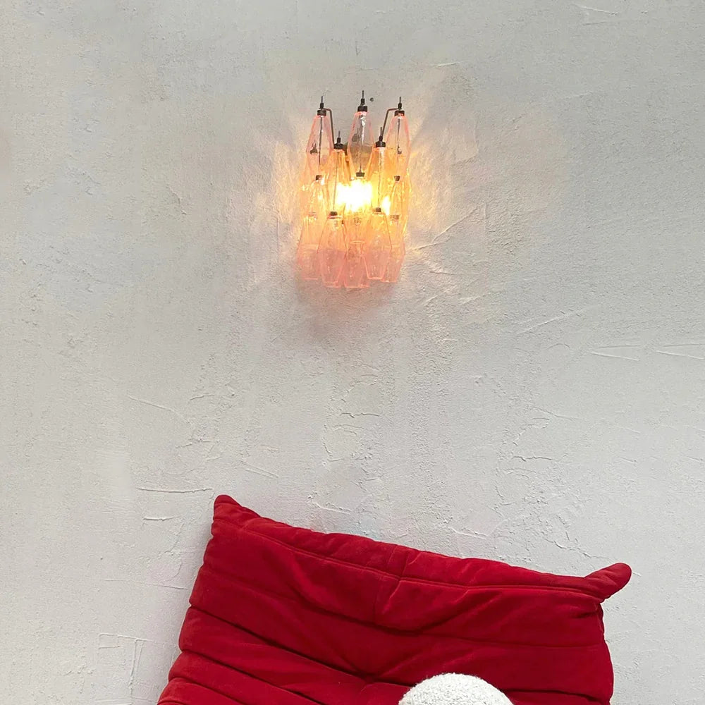 Poliedri Pink Wall Lamp - view 2 | Metavaya