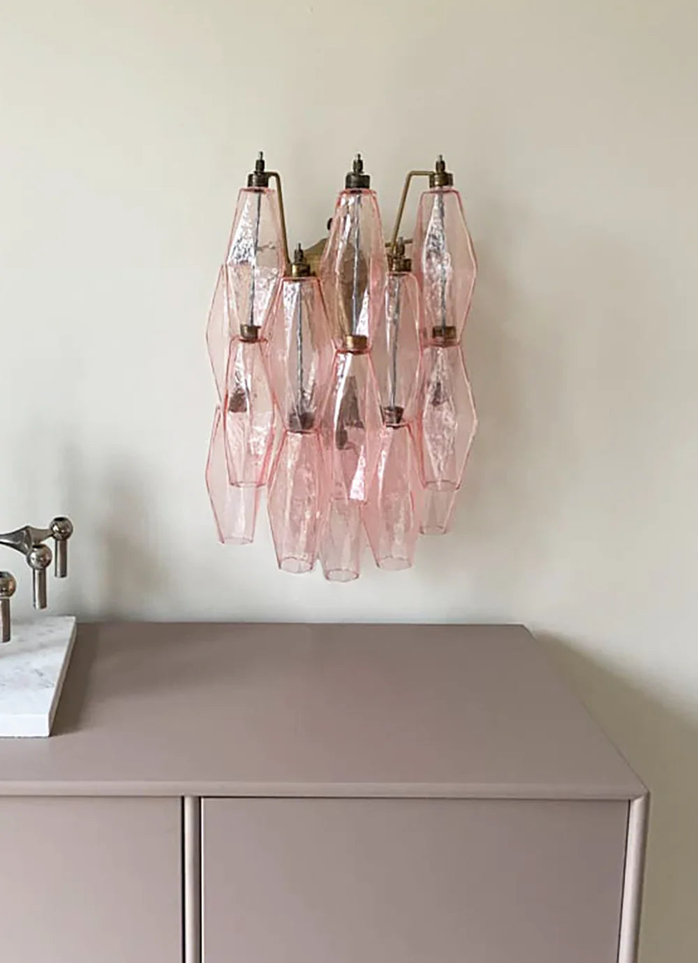 Poliedri Pink Wall Lamp - view 7 | Metavaya