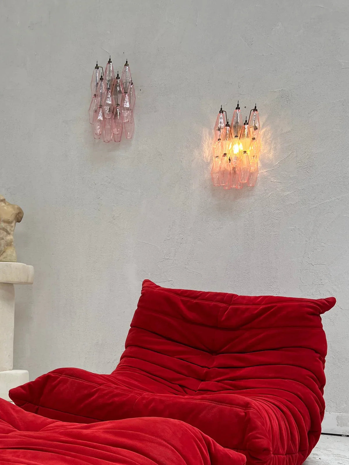 Poliedri Pink Wall Lamp - view 8 | Metavaya