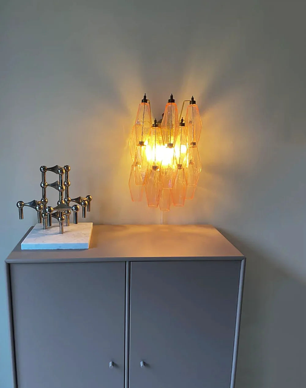 Poliedri Pink Wall Lamp - view 3 | Metavaya