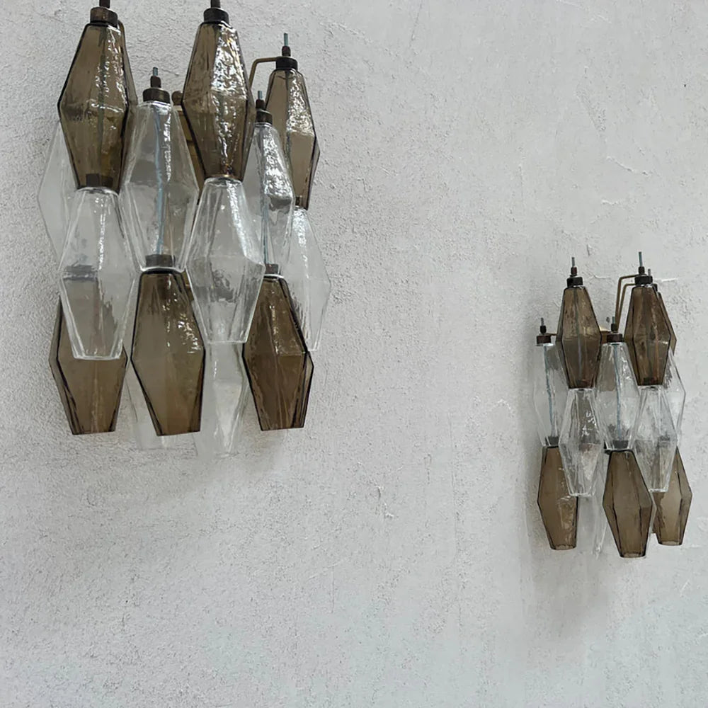Poliedri Smoked Transparent Wall Lamp - view 7 | Metavaya
