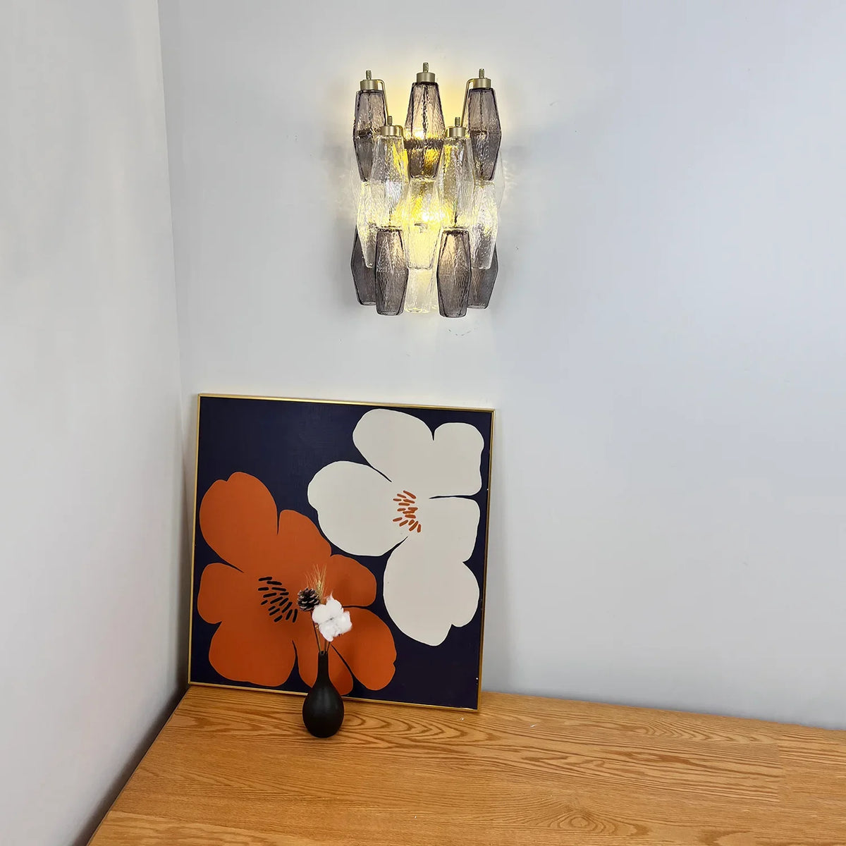 Poliedri Smoked Transparent Wall Lamp - view 6 | Metavaya