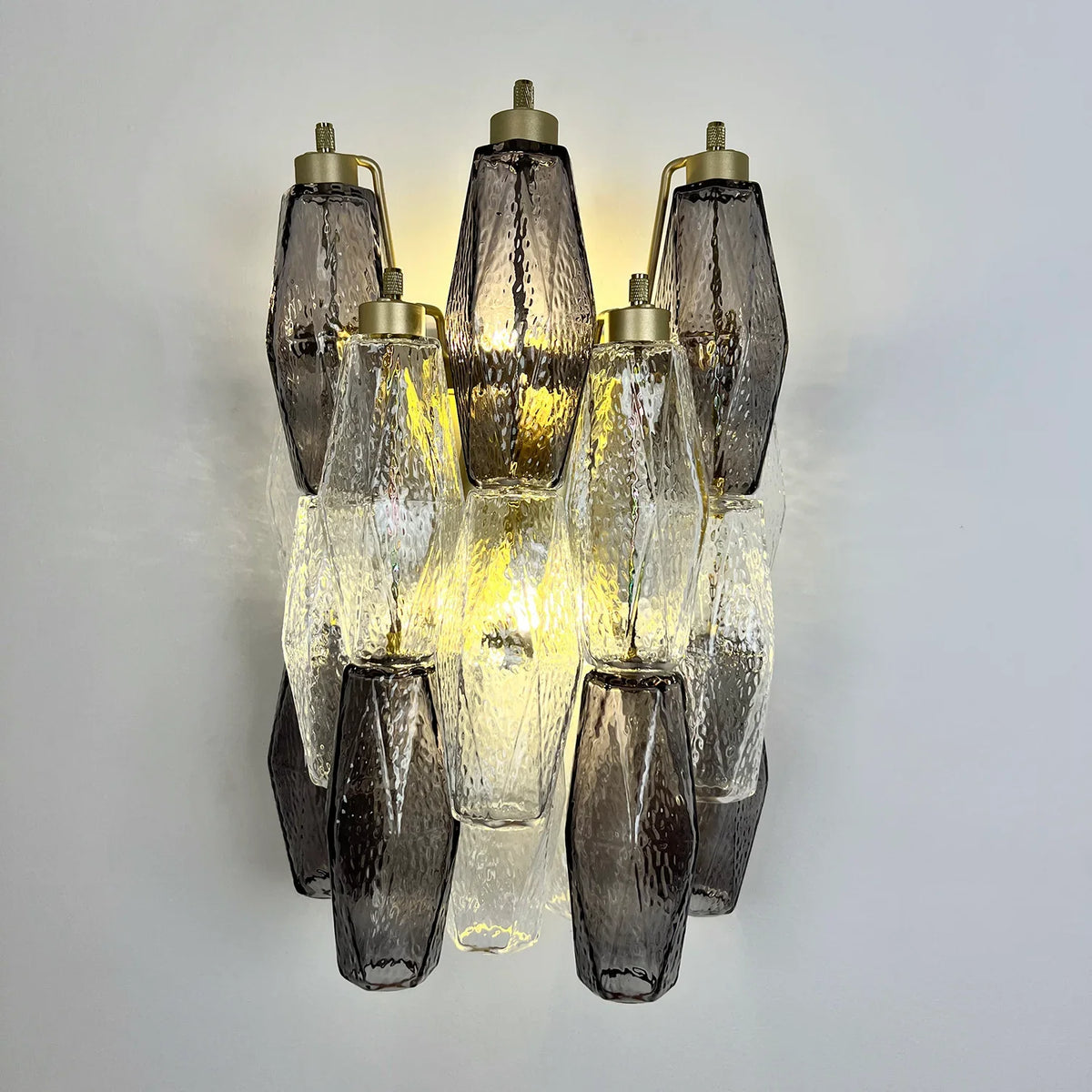 Poliedri Smoked Transparent Wall Lamp - view 11 | Metavaya