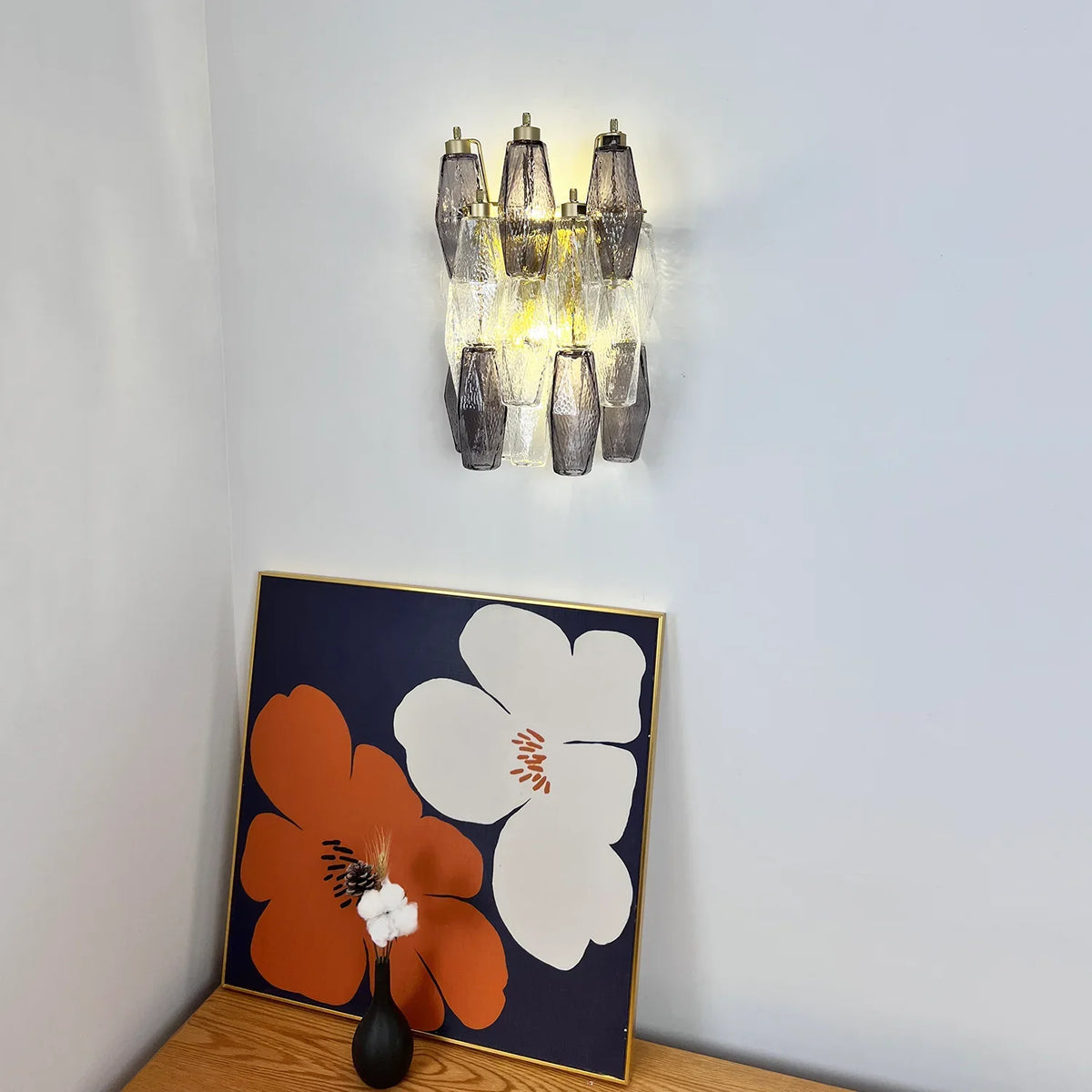 Poliedri Smoked Transparent Wall Lamp - view 5 | Metavaya