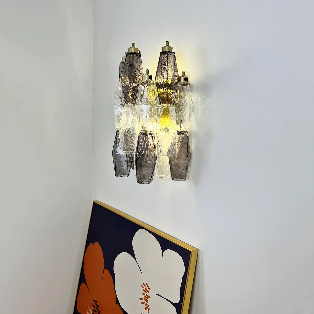 Poliedri Smoked Transparent Wall Lamp - view 4 | Metavaya