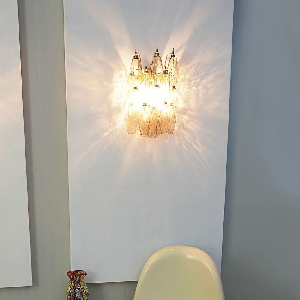 Poliedri Smoked Wall Lamp - view 2 | Metavaya