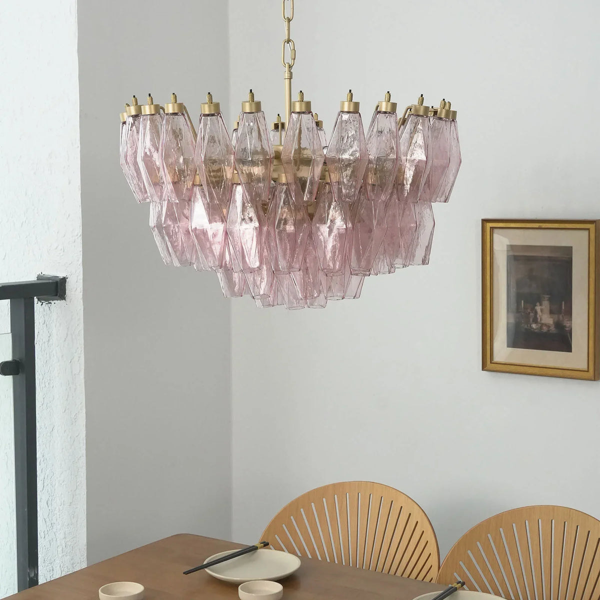 Poliedri Pink Chandelier - view 7 | Metavaya