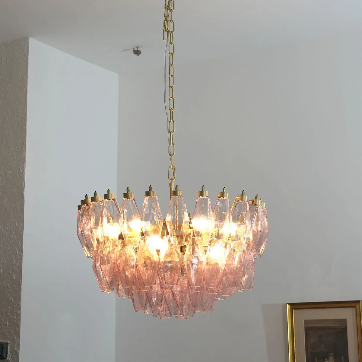 Poliedri Pink Chandelier - view 6 | Metavaya