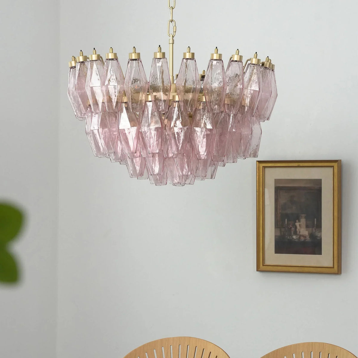 Poliedri Pink Chandelier - view 8 | Metavaya