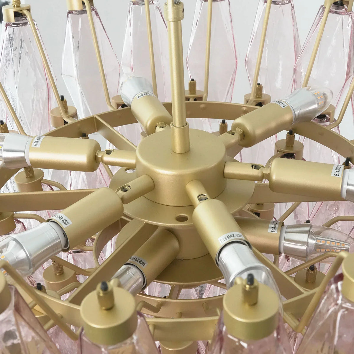 Poliedri Pink Chandelier - view 13 | Metavaya