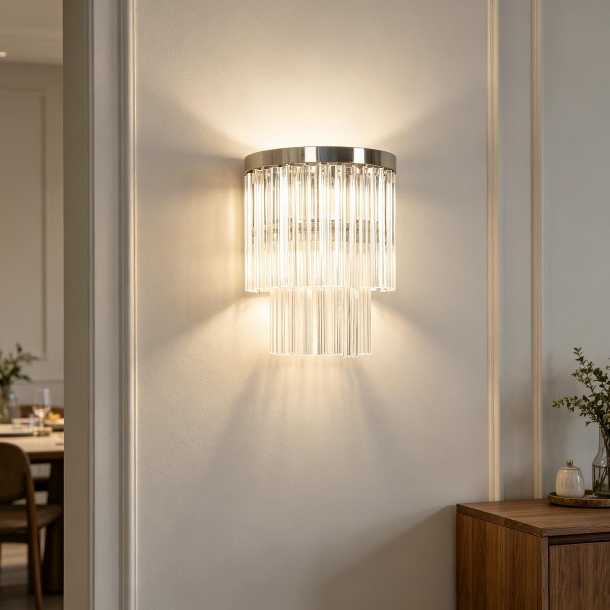 Prismari Tiered Glass Wall Sconce - view 3 | Metavaya