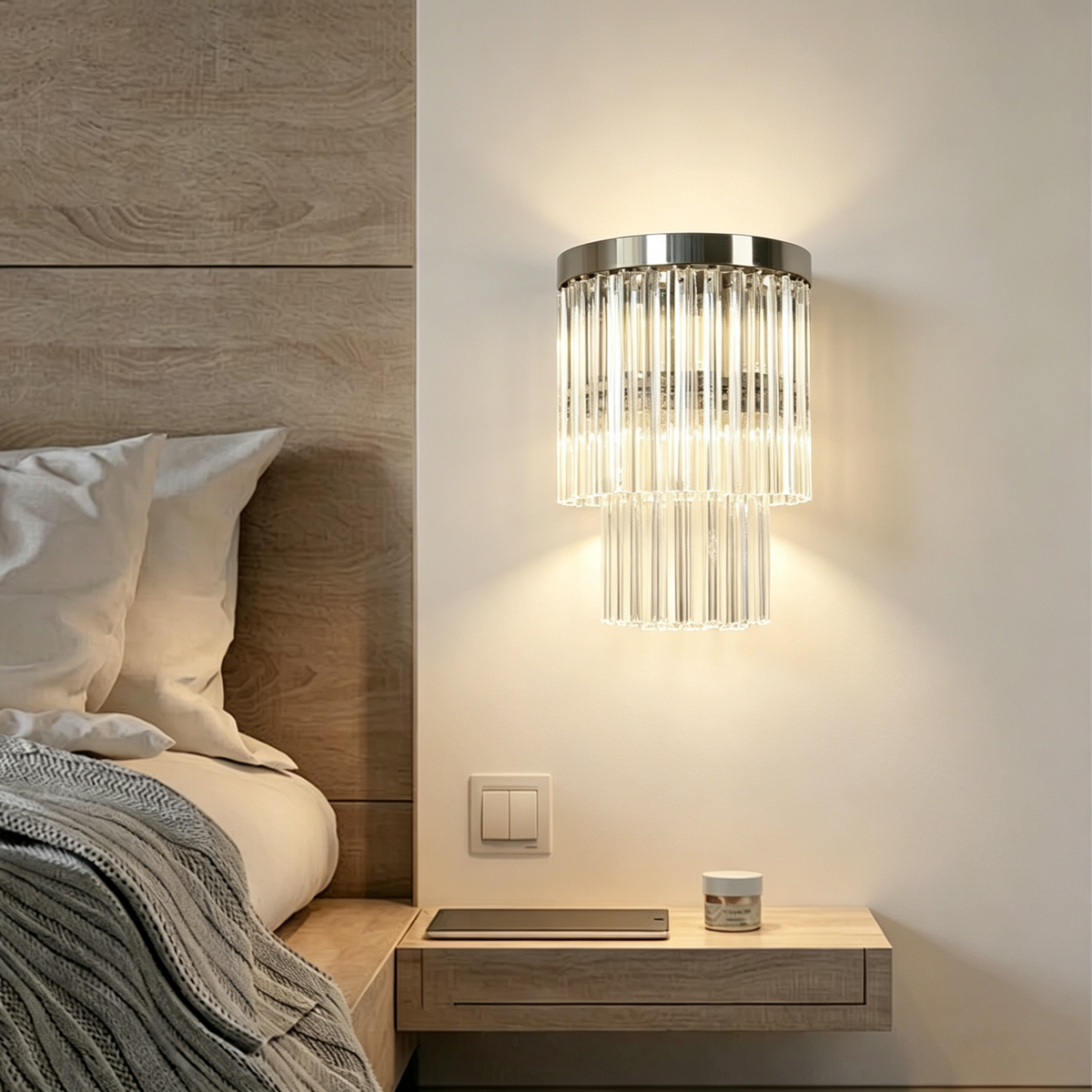 Prismari Tiered Glass Wall Sconce - view 5 | Metavaya