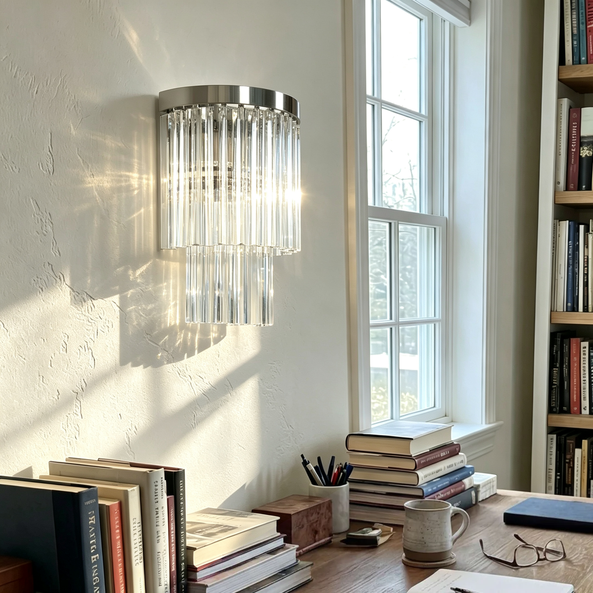 Prismari Tiered Glass Wall Sconce - view 7 | Metavaya