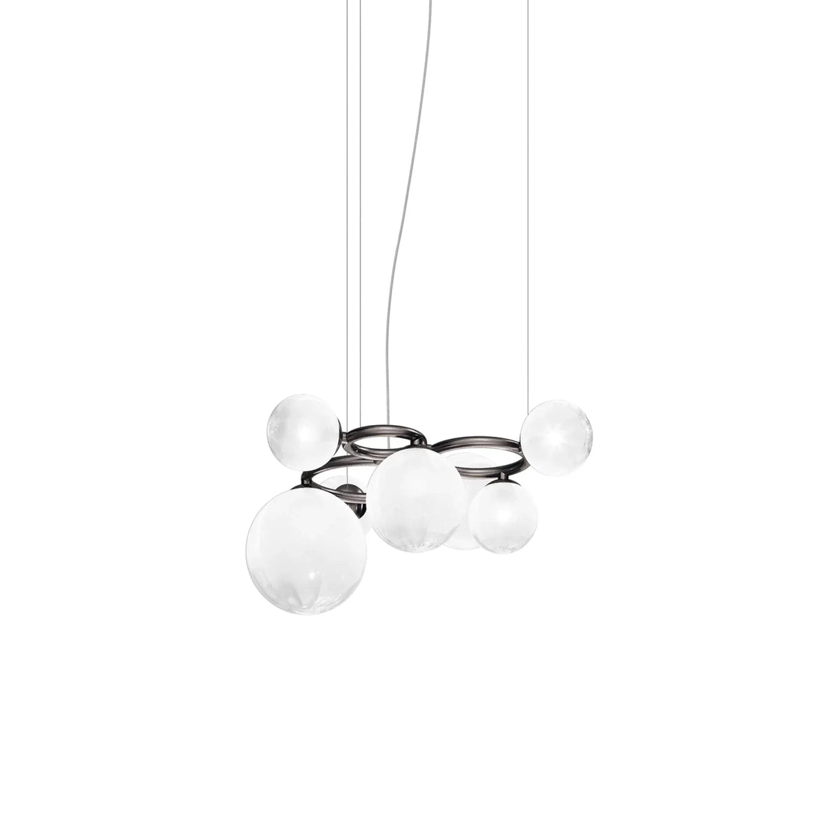 Metavaya Chandelier 7 Heads : Dia 78cm x H 30cm / ∅ 30.7″ x H 11.8″ / Red Copper / White Puppet Ring Chandelier 662668837741 M2023121901-13 Puppet Ring Chandelier | Special Sale