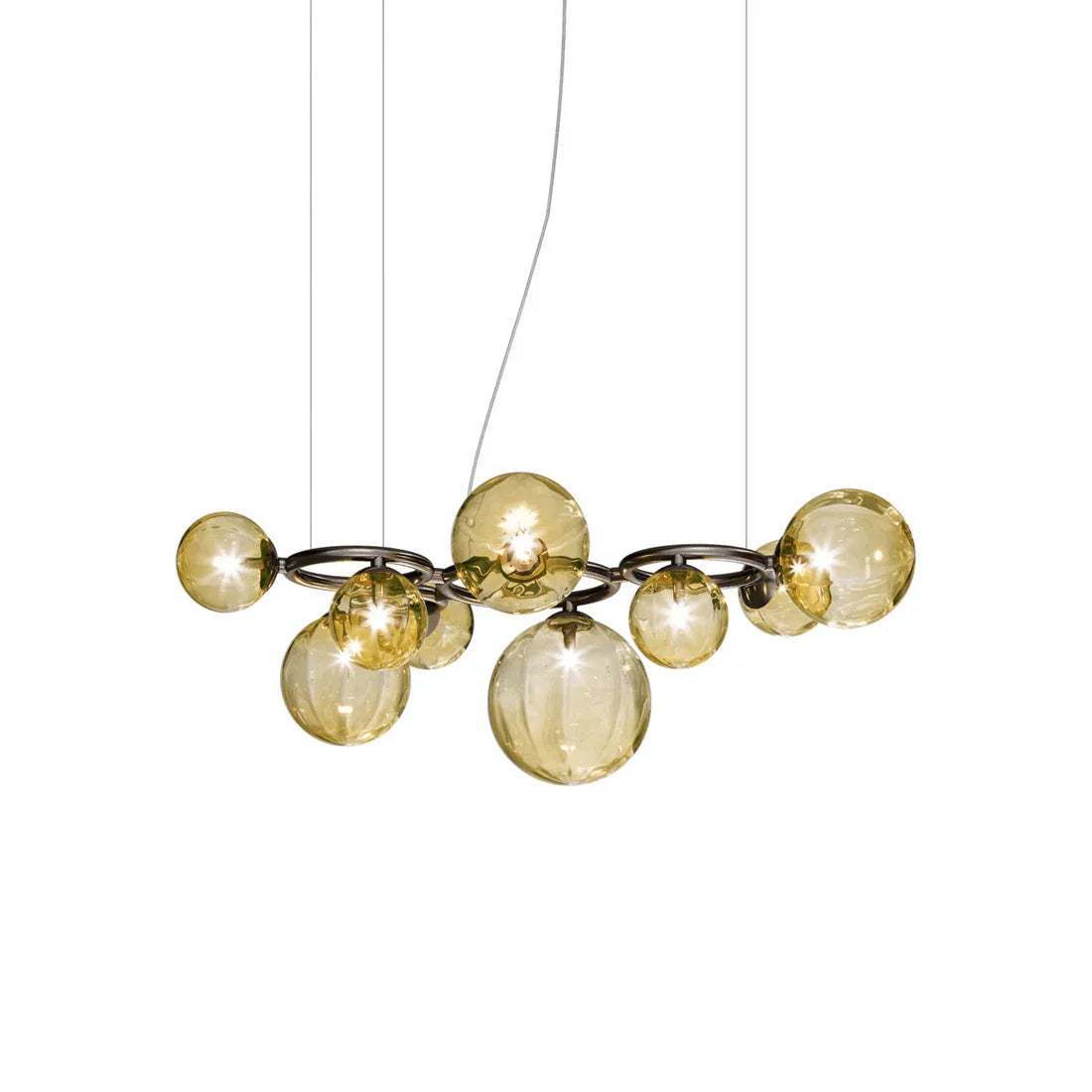 Metavaya Chandelier 9 Heads : Dia 100cm x H 30cm / ∅ 39.3″ x H 11.8 / Red Copper / Amber Puppet Ring Chandelier 662668837840 M2023121901-23 Puppet Ring Chandelier | Special Sale