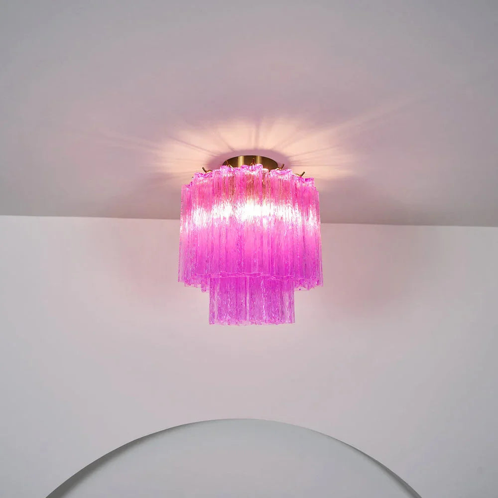 Purple Glass Tubes Ceiling Lamp - view 2 | Metavaya