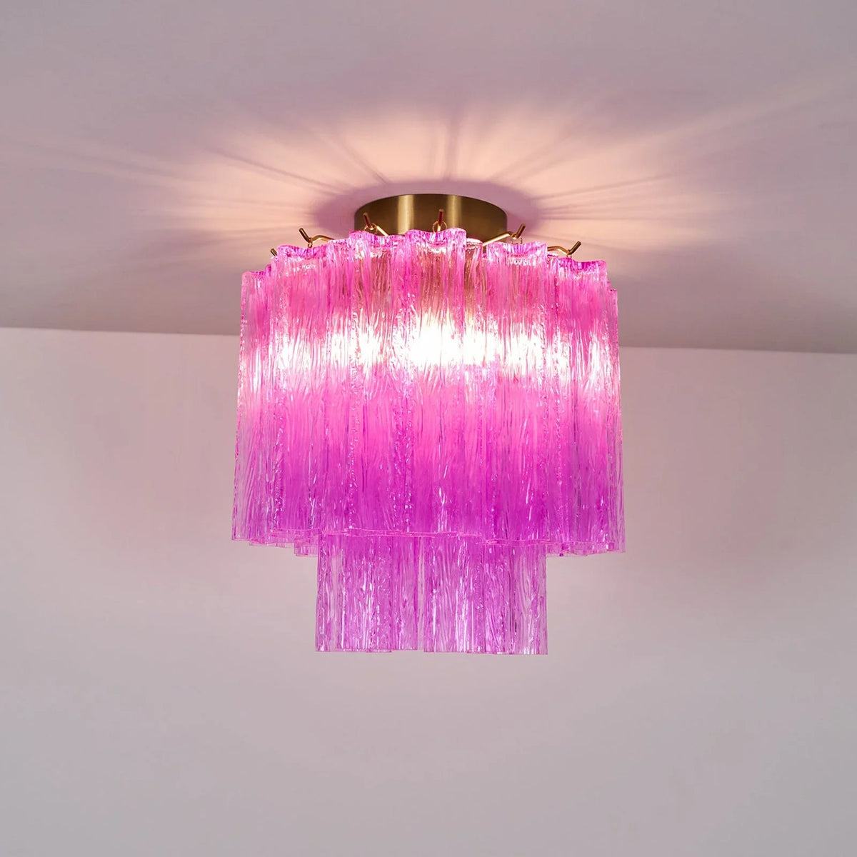 Purple Glass Tubes Ceiling Lamp - view 3 | Metavaya