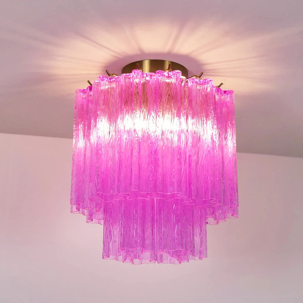 Purple Glass Tubes Ceiling Lamp - view 4 | Metavaya