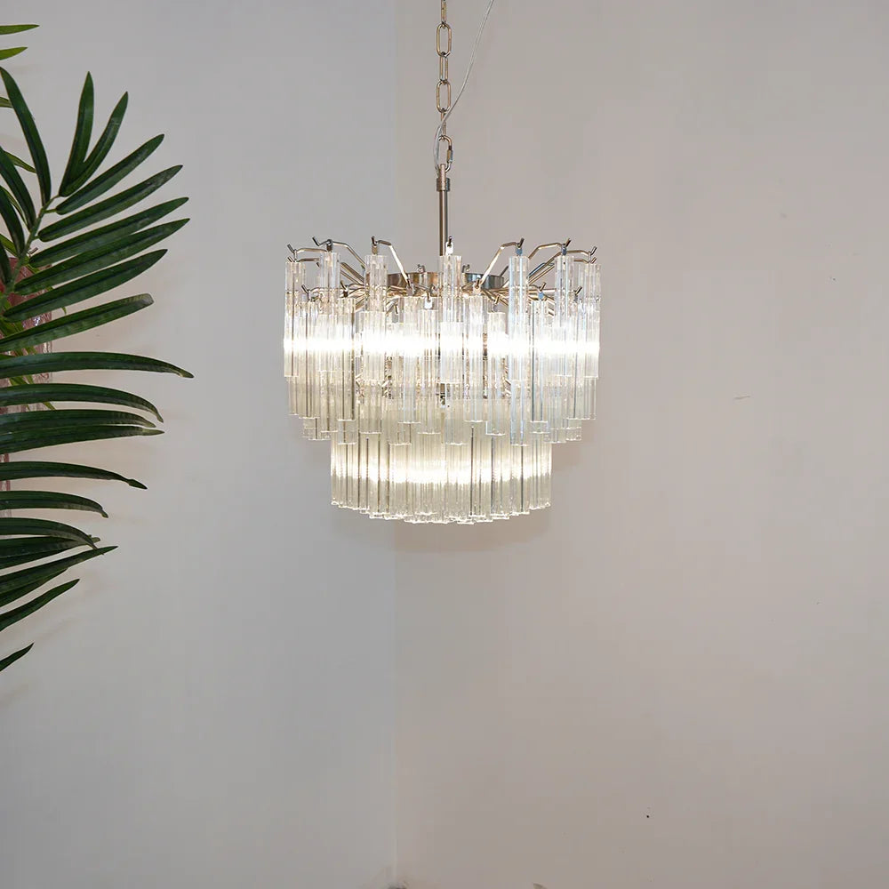 Quadriedri Prism Transparent Chandelier - view 2 | Metavaya