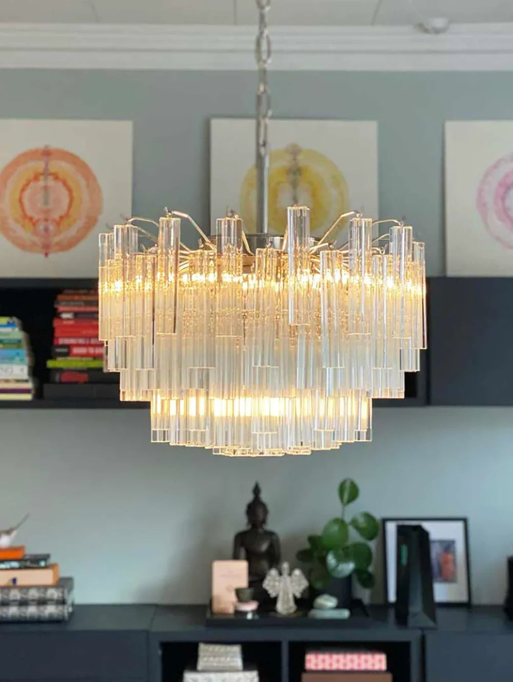 Quadriedri Prism Transparent Chandelier - view 4 | Metavaya