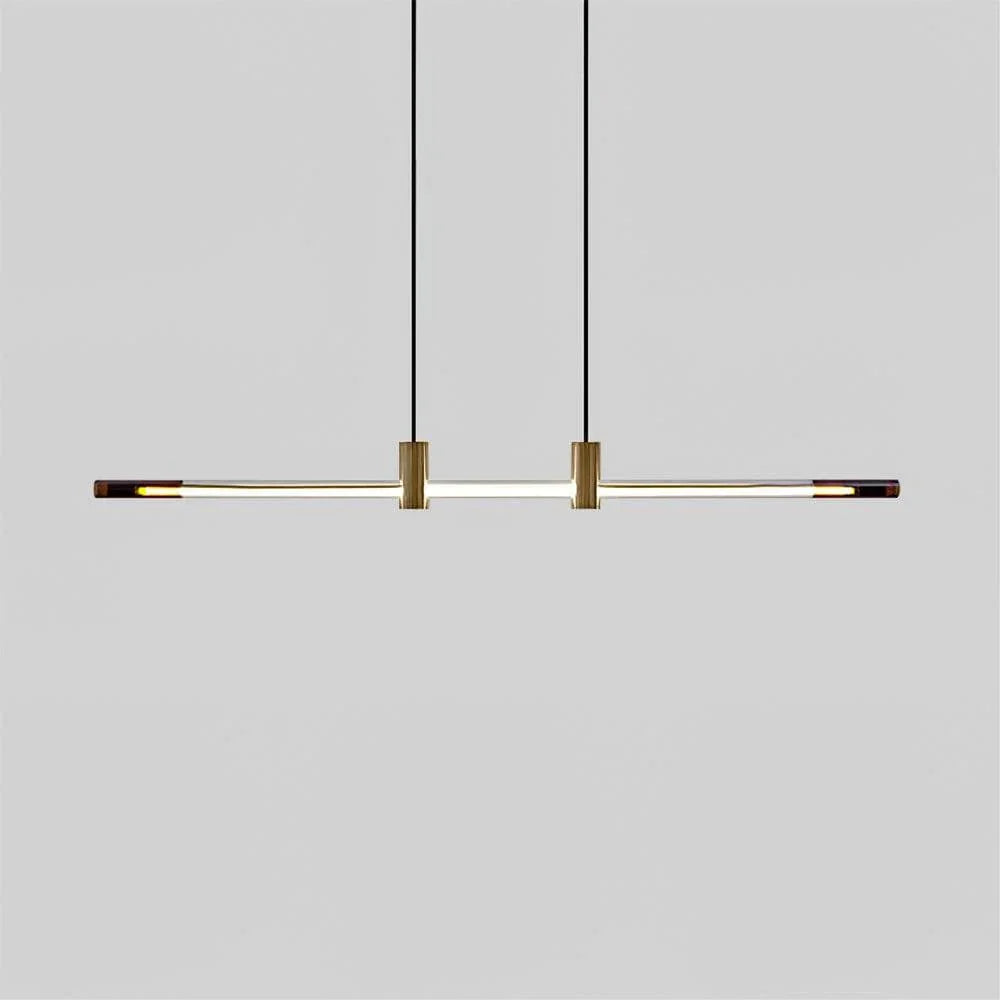 Metavaya Chandelier L 47.2″ x H 4.7″ / L 120cm x H 12cm / Amber & Copper / Warm Light RA Linear Chandelier 662668879420 M202403251-1 RA Linear Chandelier - Buy online