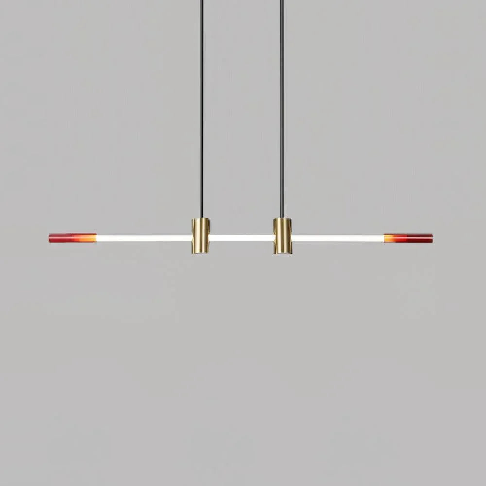 Metavaya Chandelier L 47.2″ x H 4.7″ / L 120cm x H 12cm / Red & Copper / Warm Light RA Linear Chandelier 662668879444 M202403251-3 RA Linear Chandelier - Buy online