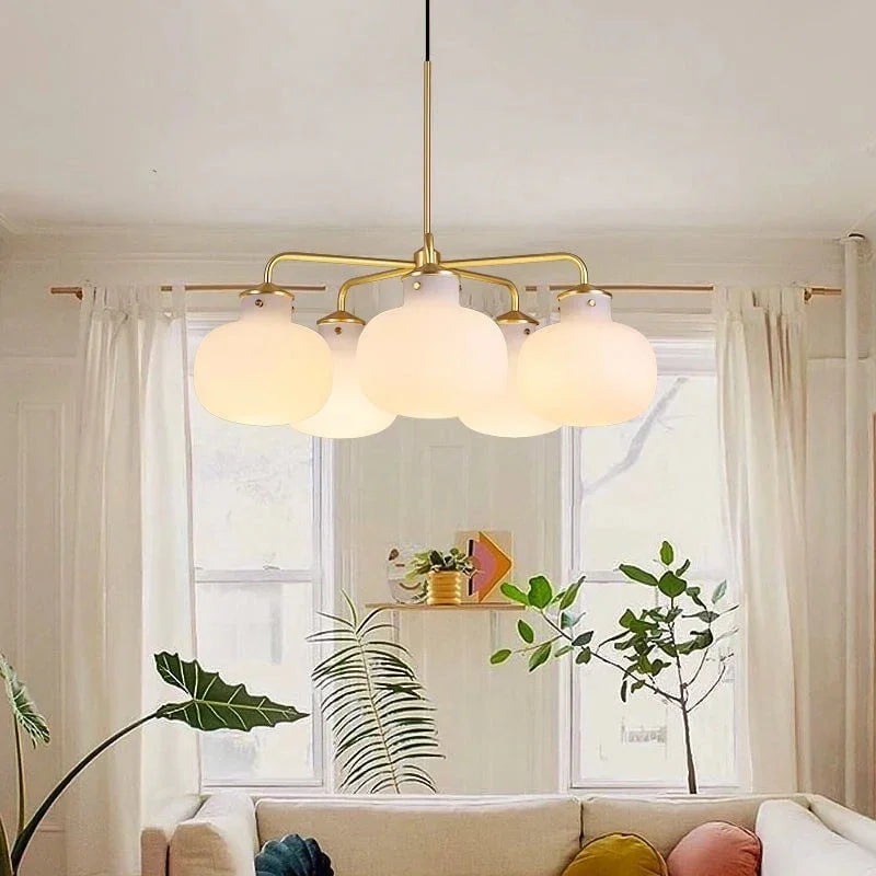 Metavaya Chandelier Raito Glass Globe Pendant Chandelier