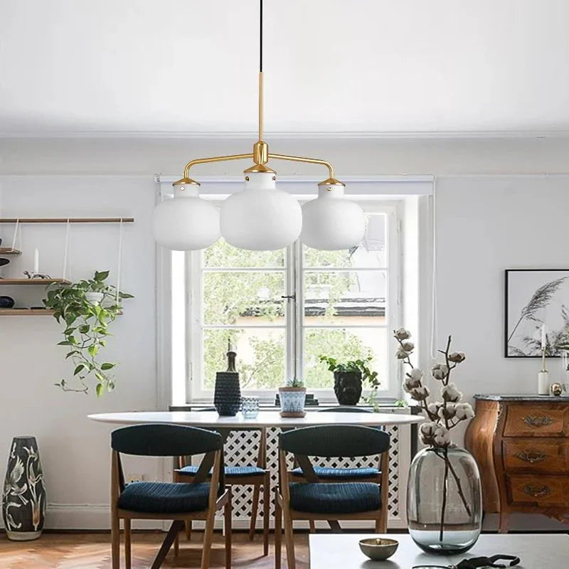 Metavaya Chandelier Raito Glass Globe Pendant Chandelier