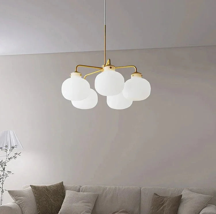 Metavaya Chandelier Raito Glass Globe Pendant Chandelier