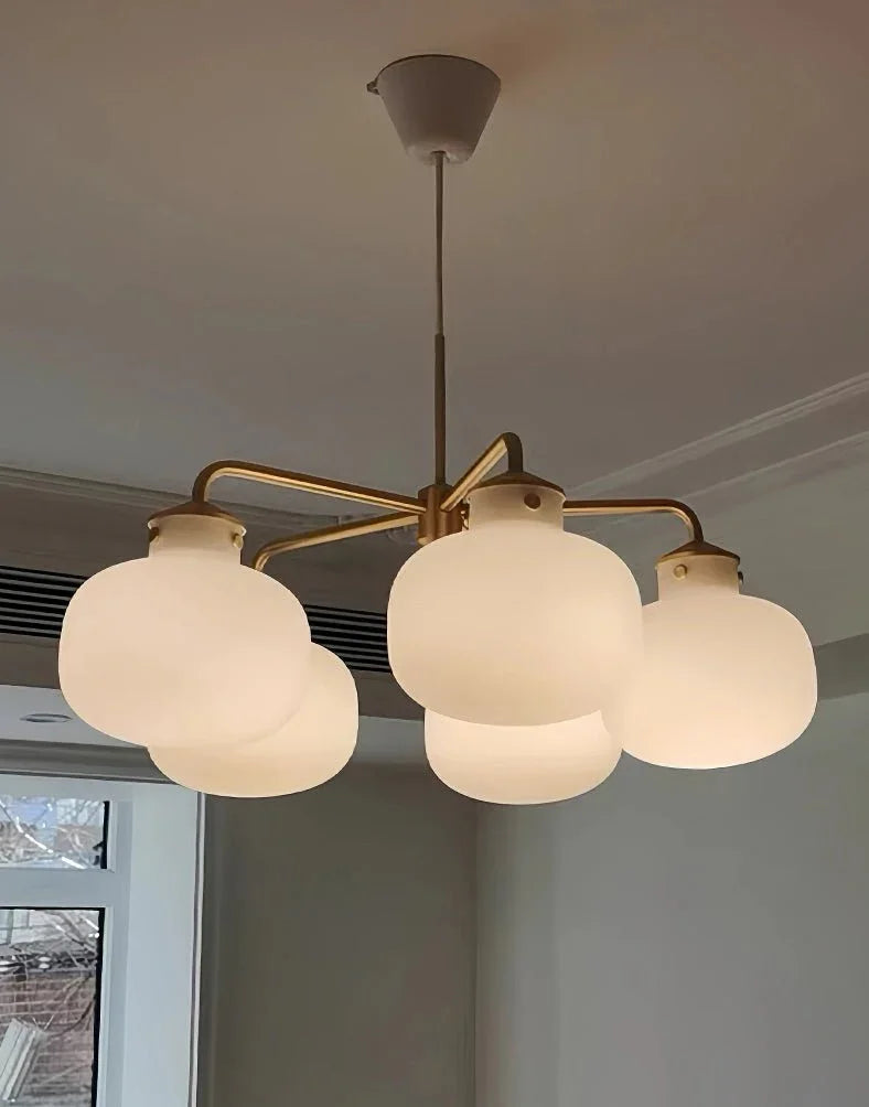 Metavaya Chandelier Raito Glass Globe Pendant Chandelier
