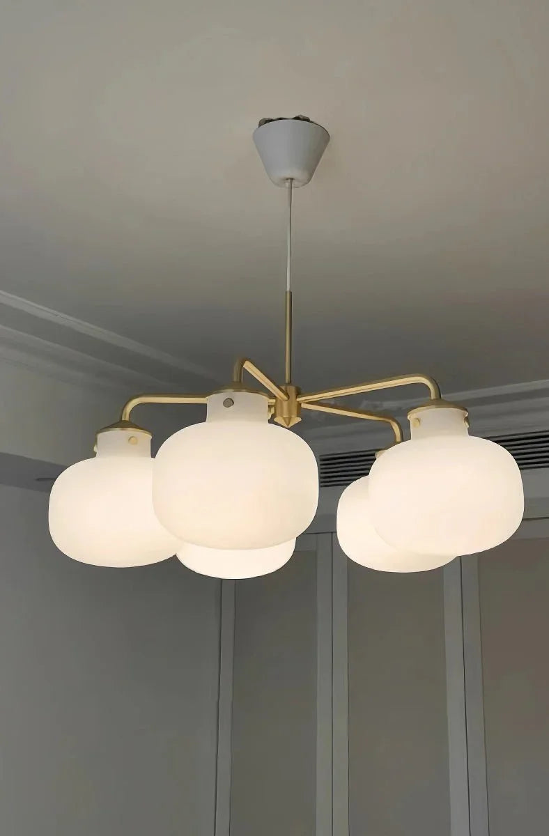 Metavaya Chandelier Raito Glass Globe Pendant Chandelier