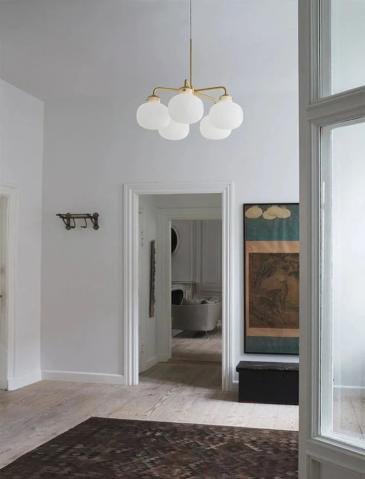 Metavaya Chandelier Raito Glass Globe Pendant Chandelier