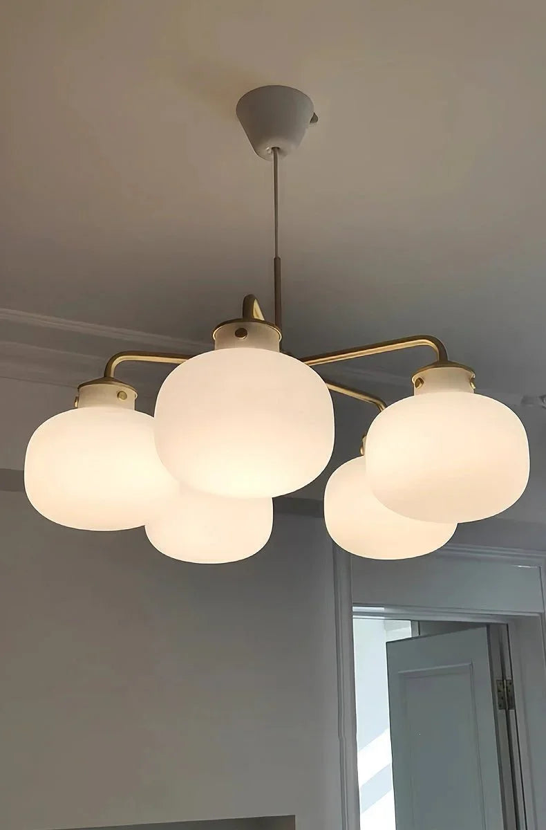 Metavaya Chandelier Raito Glass Globe Pendant Chandelier