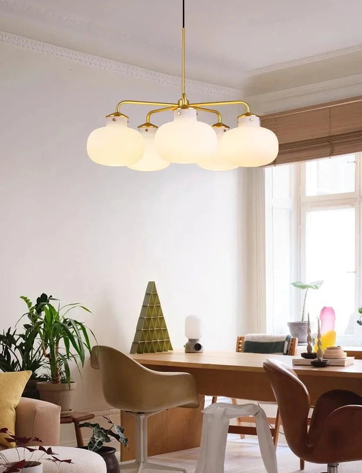 Metavaya Chandelier Raito Glass Globe Pendant Chandelier