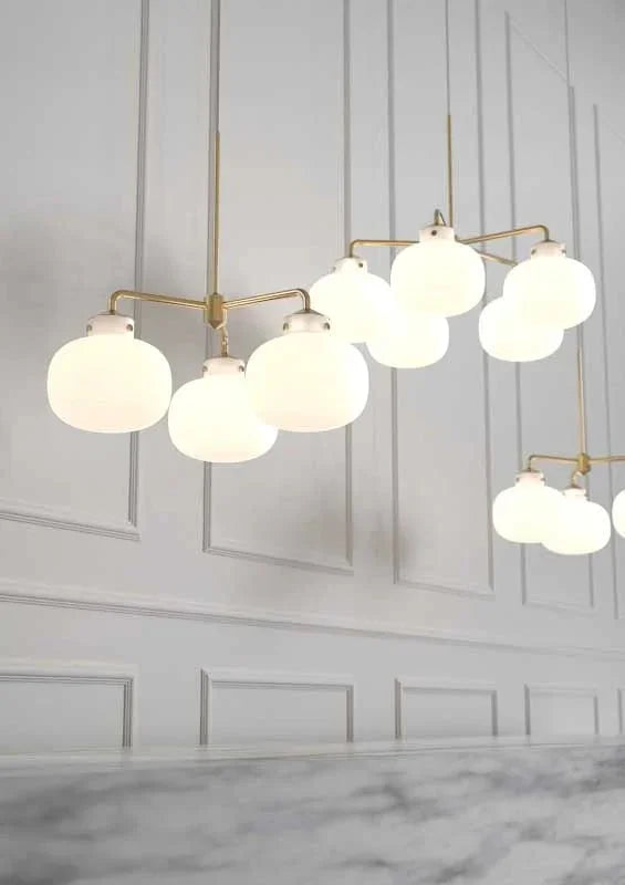 Metavaya Chandelier Raito Glass Globe Pendant Chandelier