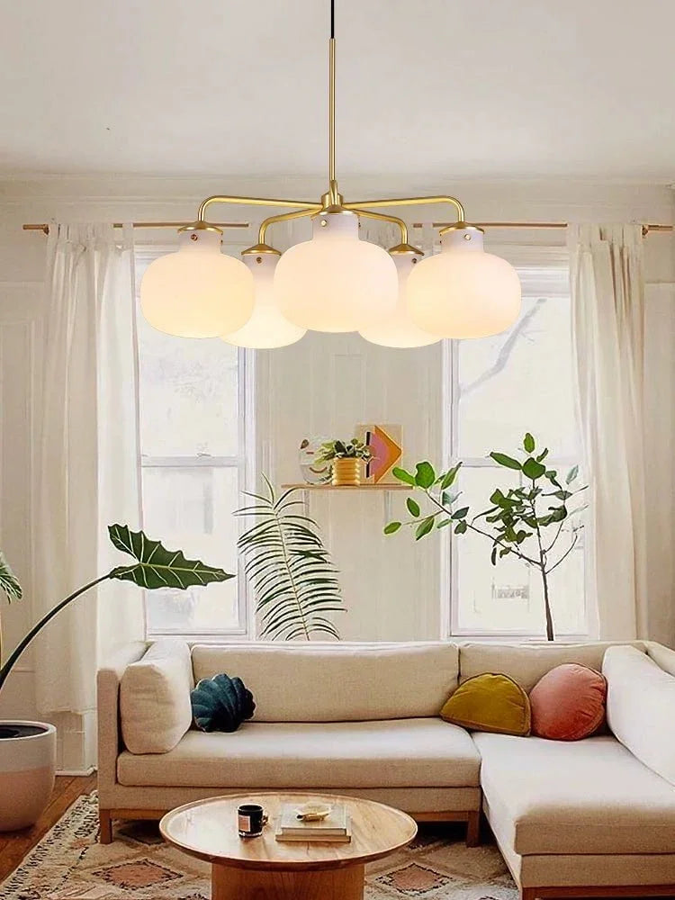 Metavaya Chandelier Raito Glass Globe Pendant Chandelier