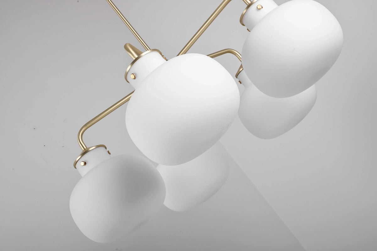 Metavaya Chandelier Raito Glass Globe Pendant Chandelier