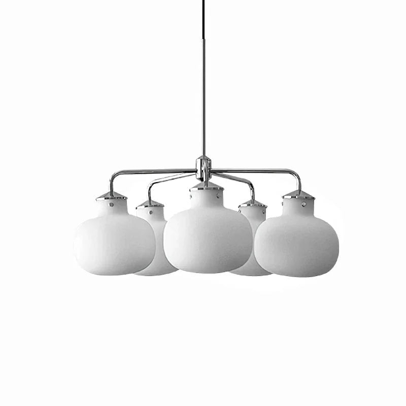 Metavaya Chandelier Dia 67cm x H 55cm / ∅ 26.4″ x H 21.6″ / Chrome Raito Glass Globe Pendant Chandelier 662668877136 M202403202-4