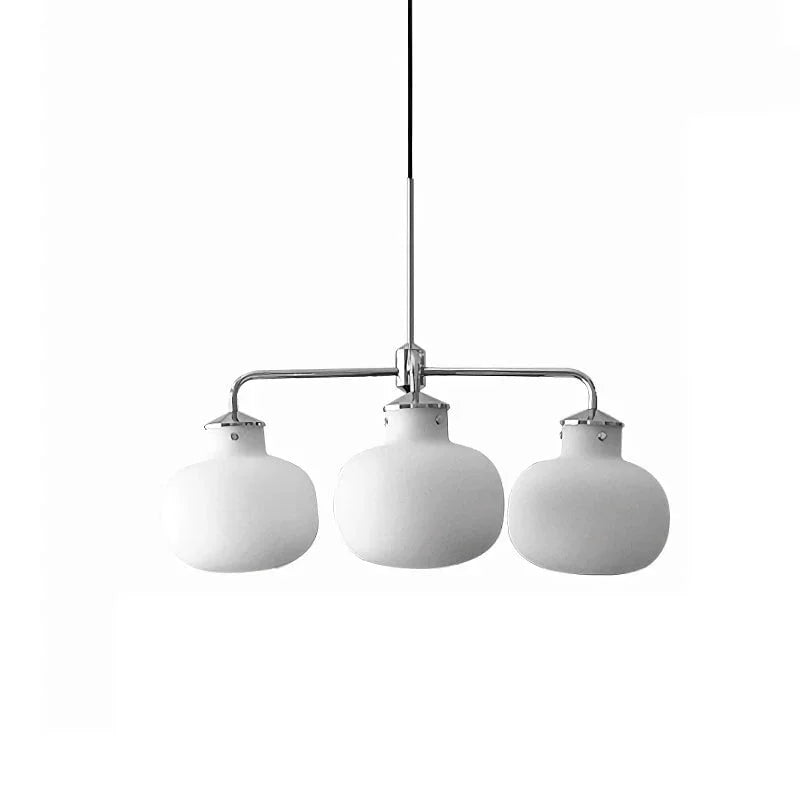 Metavaya Chandelier Dia 57cm x H 55cm / ∅ 22.4″ x H 21.6″ / Chrome Raito Glass Globe Pendant Chandelier 662668877112 M202403202-2