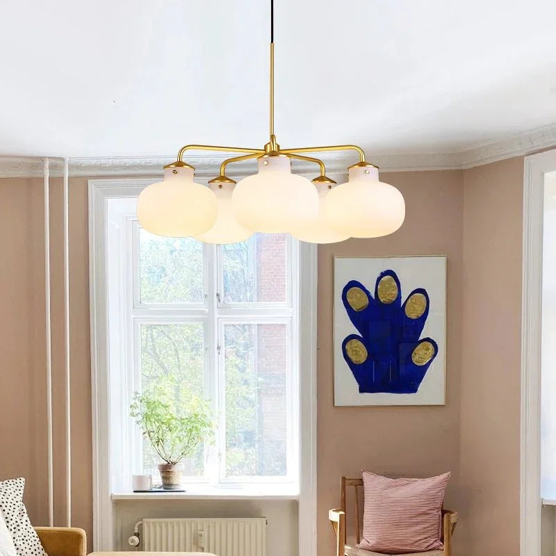 Metavaya Chandelier Raito Glass Globe Pendant Chandelier