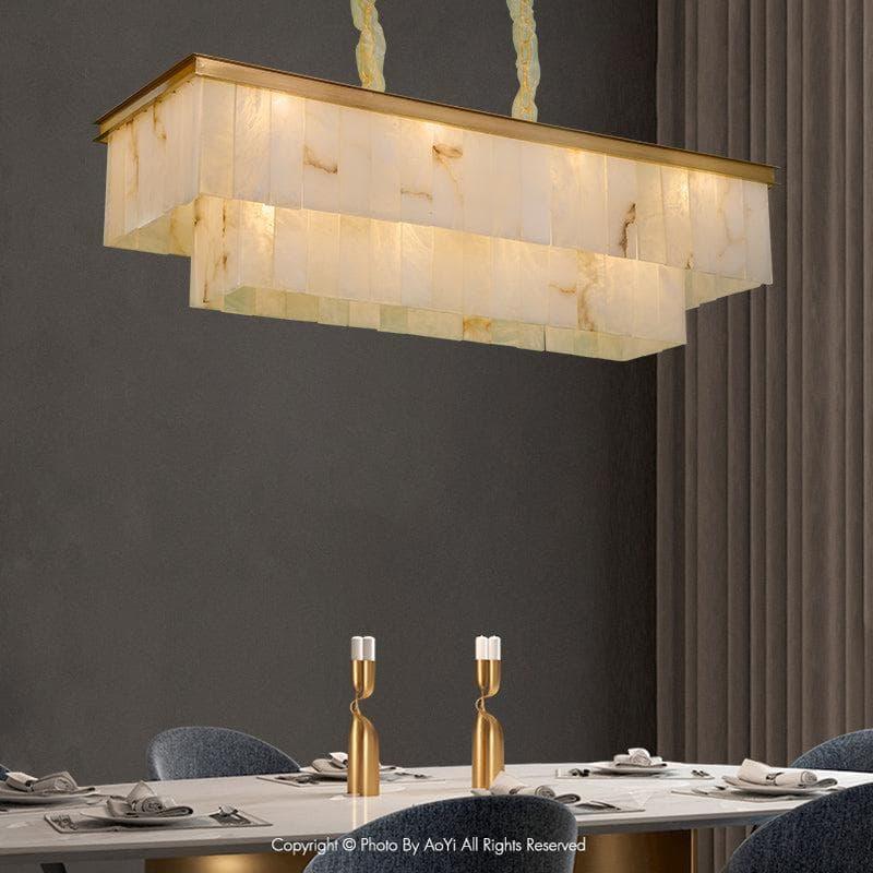 Metavaya Chandelier Rectangular marble chandelier